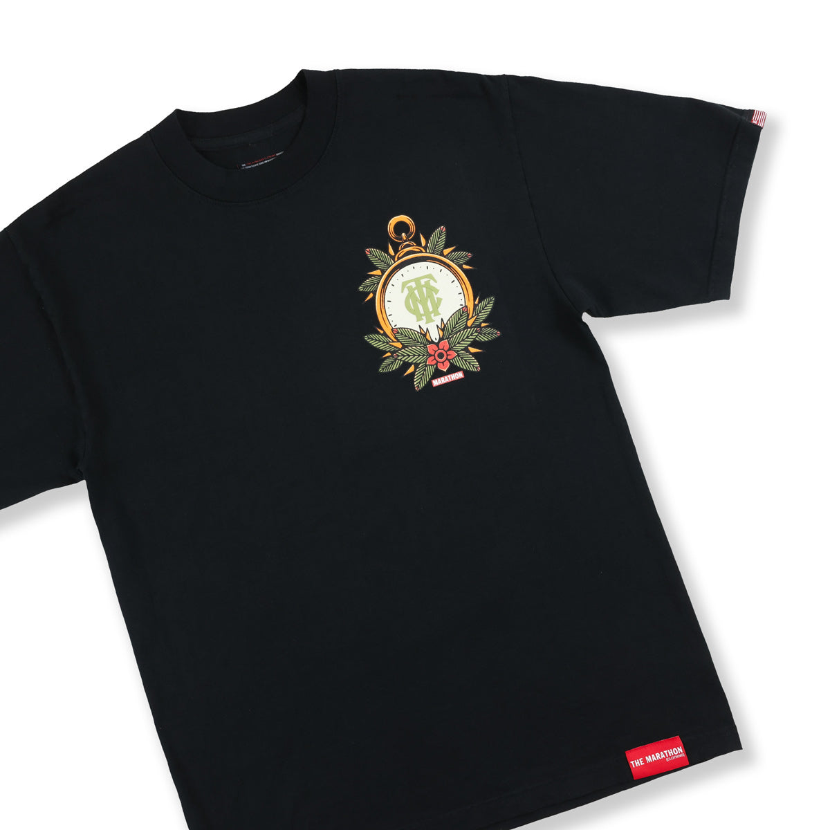 Monogram Time Clock T-Shirt - Black - The Marathon Clothing Store