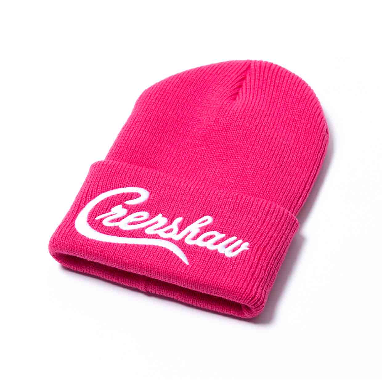 Crenshaw Limited Edition Heavyweight Beanie - Pink/White