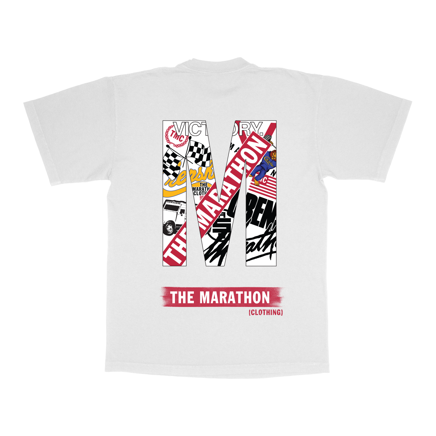 Marathon Bar 2.0 T-Shirt - White/Red