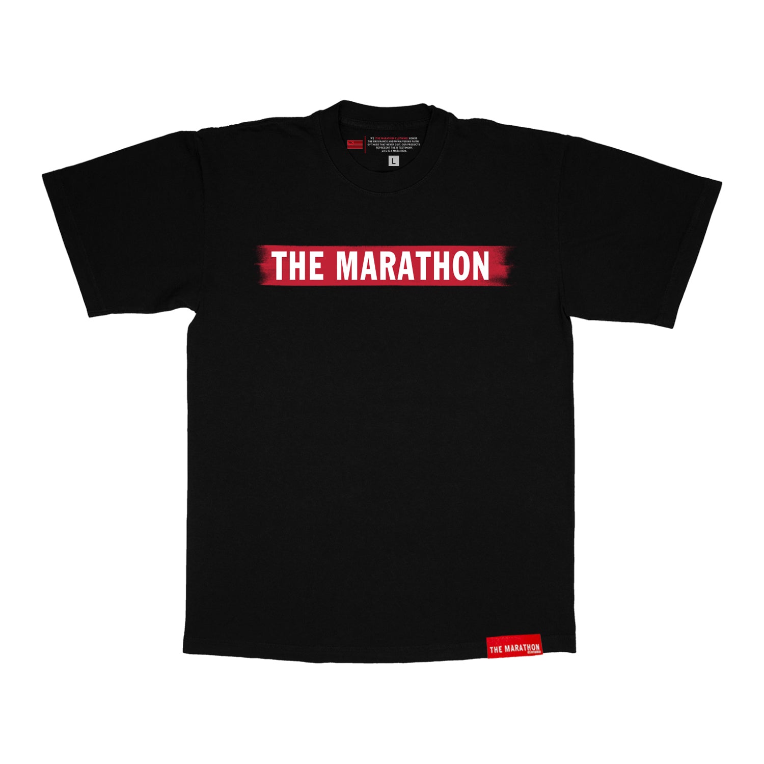 Marathon Brushed Bar T-Shirt - Black/Red