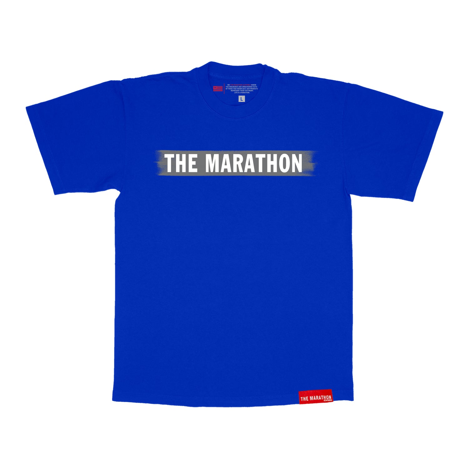 Marathon Brushed Bar T-Shirt - Royal/Grey