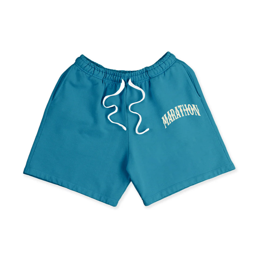 Marathon Vintage Arch Sweat Shorts - Teal/Cream
