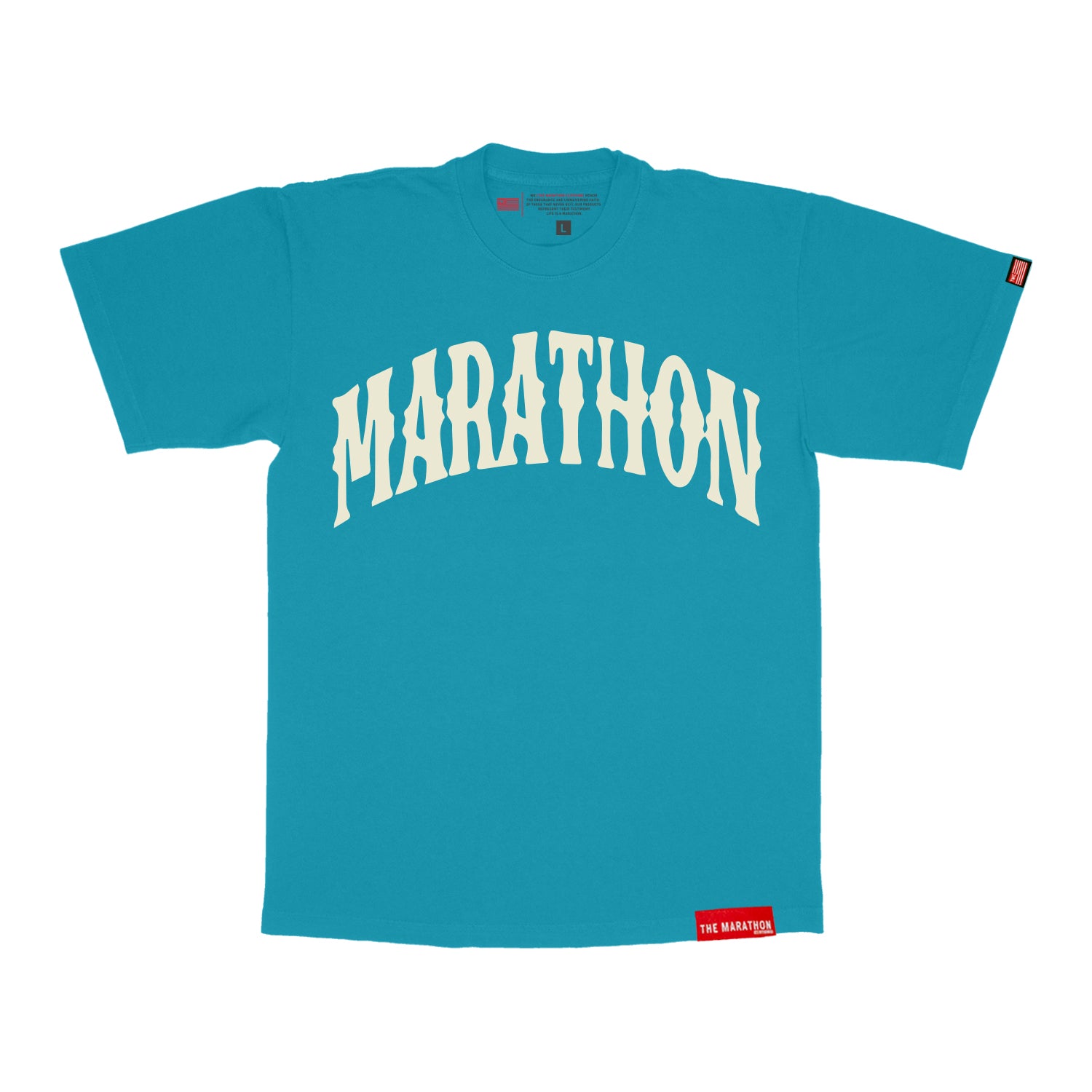 Marathon Vintage Arch T-Shirt - Teal/Cream