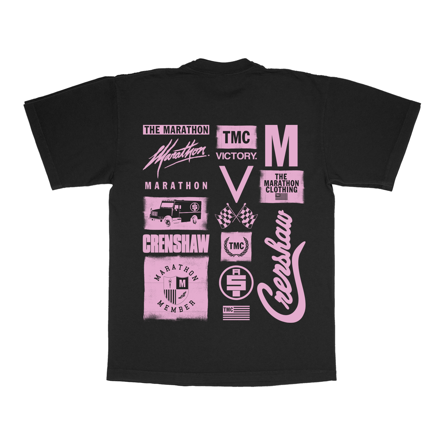 The Brand T-Shirt - Vintage Black/Pink
