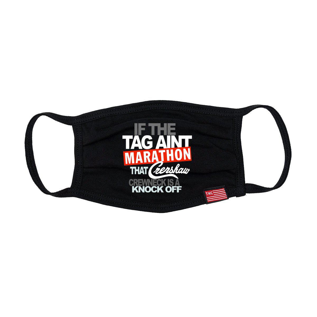 Marathon Tag Face Mask - Black